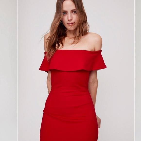 Aritzia off the shoulder sexy red dress, size 2 - Picture 5 of 16